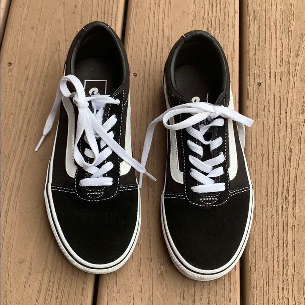 Vans black low suede sneakers
